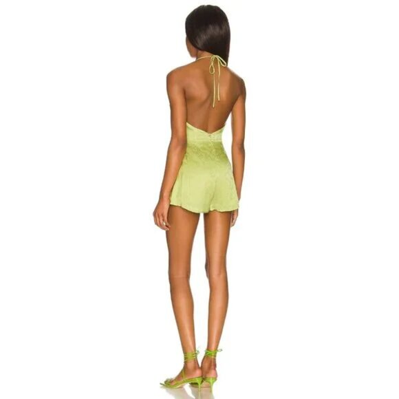 Lovers and Friends Addie Romper in Lime Green - Picture 3 of 4
